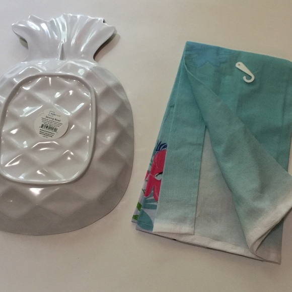 Tropical beach kitchen towel and serving dish - Picture 5 of 7